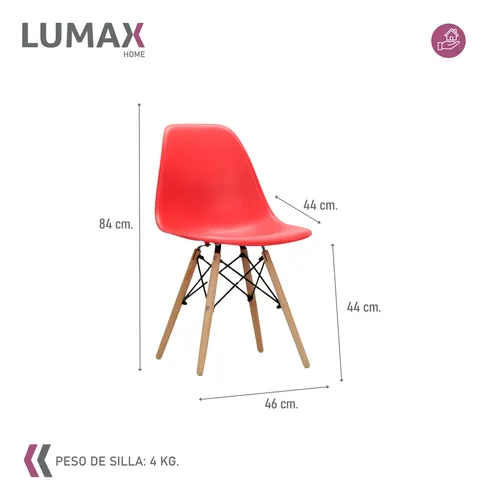 Sillas Eames Diseño Unico Colorido Innovador Moderno Calidad Estructura de la silla Rojo Asiento Rojo Diseño de la tela Liso