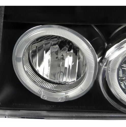 F150 F250 F350 1992 - 1998 Juego Faros Con Ojo De Angel Negr