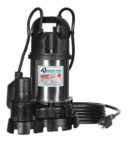 Bomba Sumergible Para Achique Sigma350a Aqua Pak 1 Hp 115v