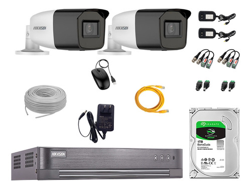 Cámaras Seguridad Exterior Vfir3 Kit 2 Hikvision Full Hd 1tb