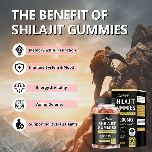 Gwynne Gomitas De Shilajit 120 Unidades Sabor A Frambuesa Y Sandía 2pcs