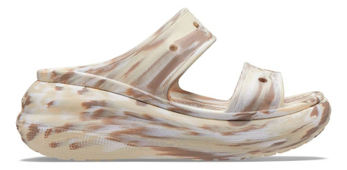 Crocs Classic Crush Marbled Sandal Plataforma Mujer - Olivos