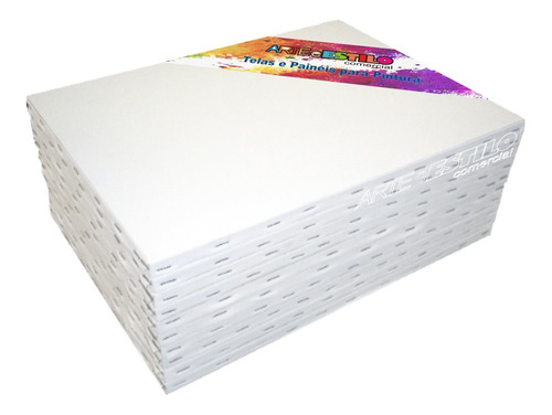 Imagem 5 de 6 de Kit 10 Telas Pintura 20x30 Mini Cavalete 06 Tintas E Pincel