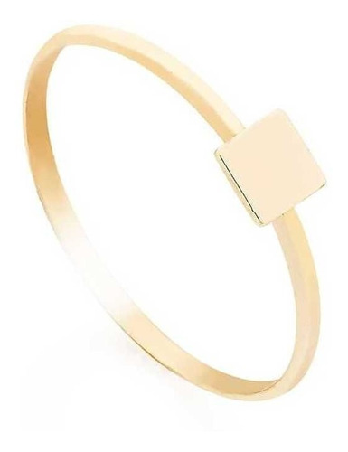 Anel Minimalista Feminino Em Ouro Quadrado Delicado 18k/750