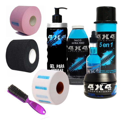 Kit Insumos Corte Afeitado Combo Lady Barber 4x4 Profesional