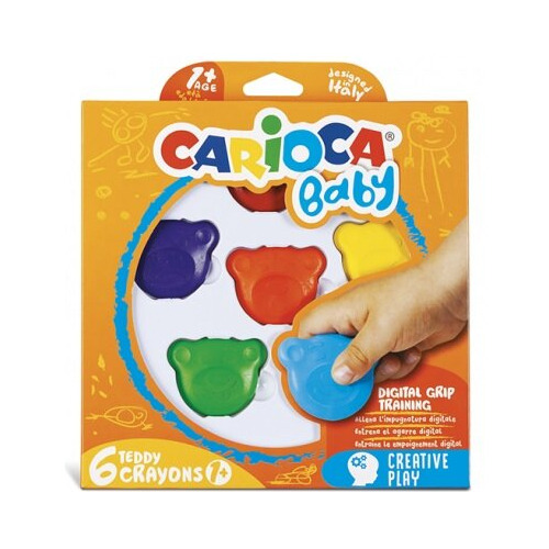 Crayones Teddy X 6 Unidades Carioca Baby + 1 Año