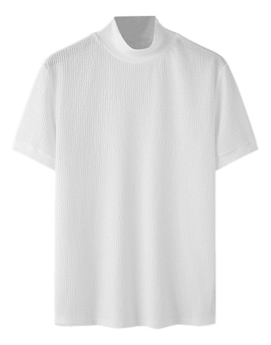 Playera Con Cuello Alto Y Manga Corta Con Estampado De Agua