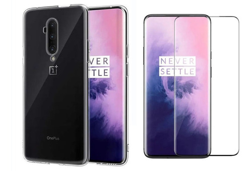 Funda Tpu Blanda + Vidrio Curvo 3d  P/ Oneplus 7t Pro