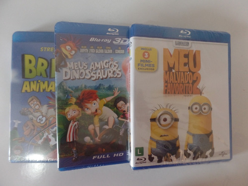 Blu Rays Malvado Favorito 2 + Amigos Dinossauros + Brasil An