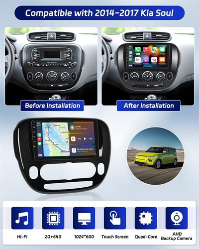 Estéreo Kia Soul 2014-2017 Android Carplay Gps 2+32 G
