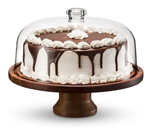 Godinger Cake Stand, Placa De Cake A Pie Con Dome, Xyrma