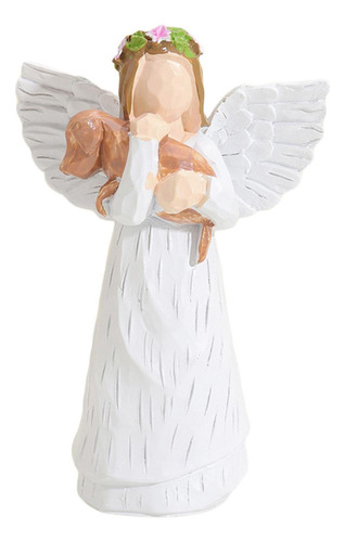 Estatuilla De Ángel De Resina, Ángel De, Perro Fallecido,