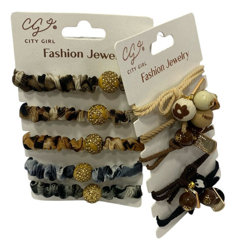Colitas Para Pelo Pack X2u Beige Lisa Y Animal Print