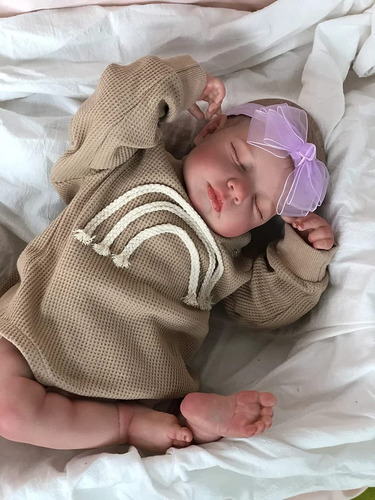 Muñeca Niña Reborn Bebé Cuerpo Completo De Silicona 49cm