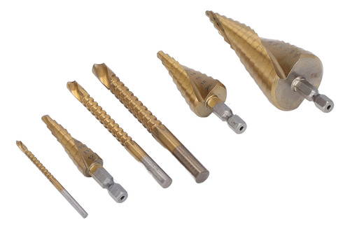 Step Drill Bits, 6 Unidades/conjunto, Broca Ranhurada Em Esp