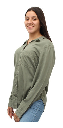 Imagen 4 de 8 de Camisa Mujer Gabardina Suave Larga Importada