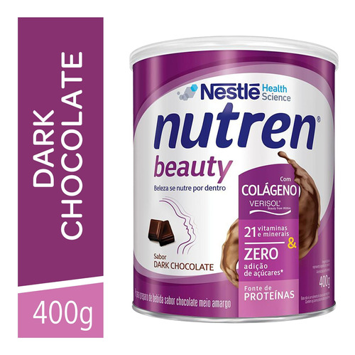 Suplemento Alimentar Nutren Beauty Dark Chocolate 400g Full Sabor Chocolate