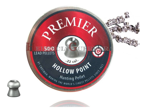 Imagen 1 de 7 de Balines Crosman Premier Hollow Point 5,5 500 Tiro Caza Plaga