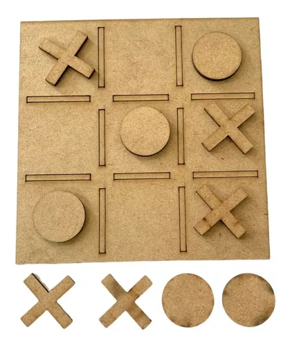 Kit 25 Jogos Da Velha Mdf Decoração Aplique Corte Laser 15cm