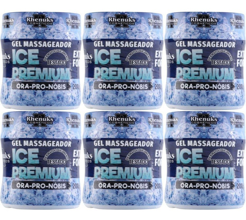 Kit 6 Gel Massageador Ice Premium Com Ora-pro-nóbis