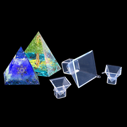 3 Moldes De Silicona Transparentes Para Pirámides, Moldes