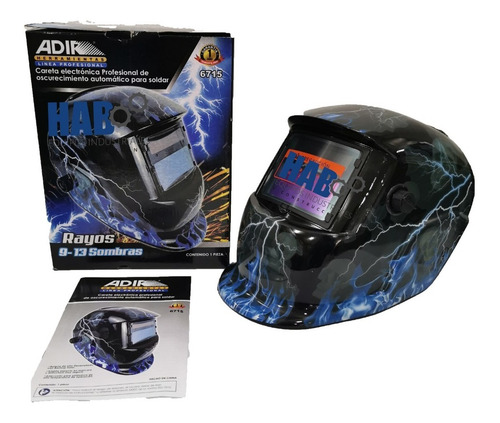 Careta Electronica Para Soldar 9 Sombras Azul Electrico