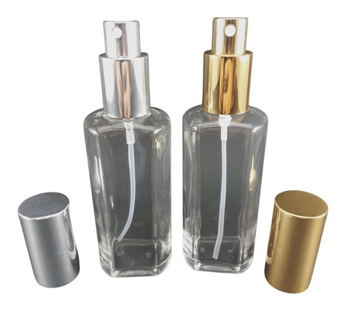 Frasco Para Perfume En 60ml Con Spray Dorado (5 Unidades) 