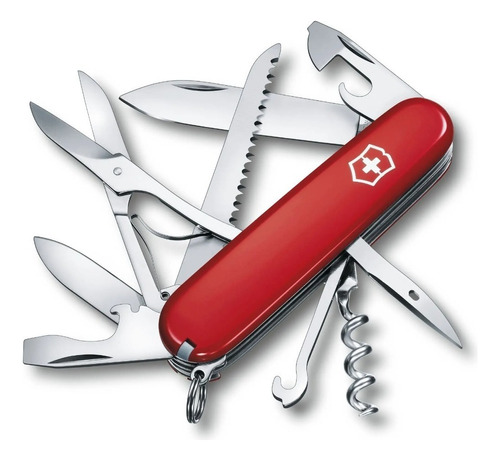 Navaja Victorinox Huntsman 15 Funciones Con Serrucho Roja Color Rojo