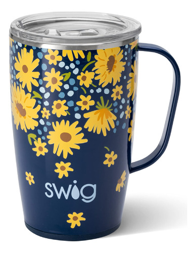 Swig Life - Taza De Viaje De 18 Onzas Con Asa Y Tapa, Apta P