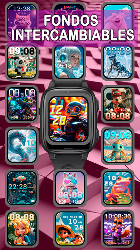 Smartwatch Niños 4g Gps Chat Sos Video Llamadas Fotos Kids Silicona Silicona Negro Silicoa
