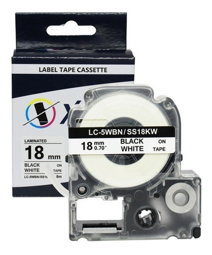Imagem 9 de 9 de Fita Para Rotulador Lc-5wbn Ss18kw Sr-170 Sr-250 18mm Xfull