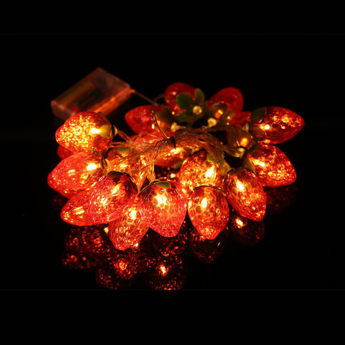 Cadena De Luces Strawberry: 20 Led Para Festivales Y Fiestas