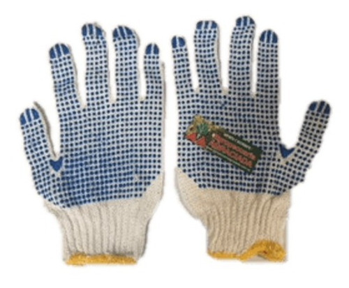 Guantes De Jardinería Puntos Azules De Goma Elásticos