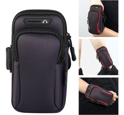 Suporte Para Celular Corrida Braçadeira Esportivo Pochete Cor Preto Suporte De Braço Para Celular - Fitness Corrida E Caminhada