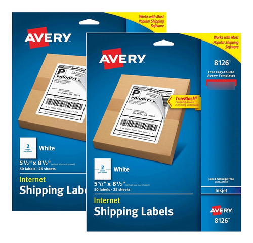 Avery Etiquetas De Envío Imprimibles, 5.5 X 8.5, Blancas, 5
