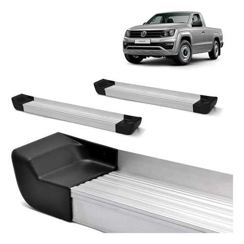 Estribo Lateral Aluminio Natural Amarok Cabine Simples 10-22