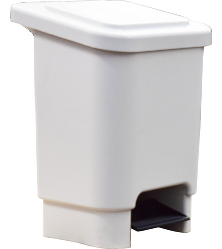 Lixeira Retangular 15 Litros Com Pedal - Branca