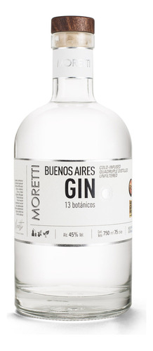 Gin Moretti Buenos Aires Gin de autor 750 mL botánicos
