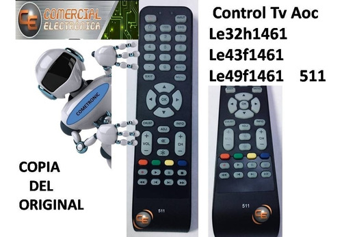 Control Tv Aoc Copia -le32h1461 - Le43f1461  -le49f1461- 511
