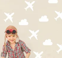 Comprar Vinilos Decorativos Infantil Aviones Avioncitos Con Nubes