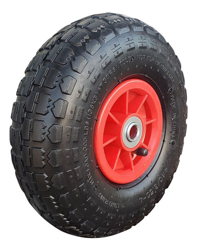 Imagen 5 de 10 de Rueda Neumatica Caucho 260x85 Mm 4.10/3.50-4 Llanta Plastica