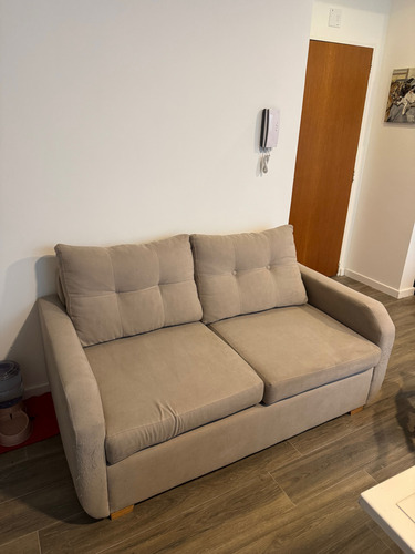 Sillón 2 Cuerpos Pana Usado, Buen Estado. Gris Liso (Usado)
