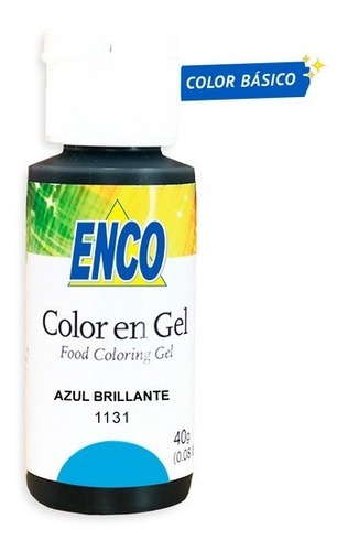 Color Gel Azul Brillante Reposteria 40 Grs. Enco 1131-40