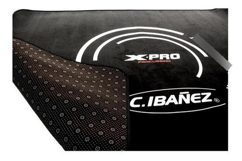 Tapete Para Bateria Antiderrapante X-pro C.ibañez Cor Preto Desenho Do Tecido Logo