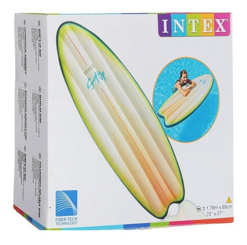Flotador Inflable Tabla De Surf Gigante Para Alberca Niños Color Multicolor