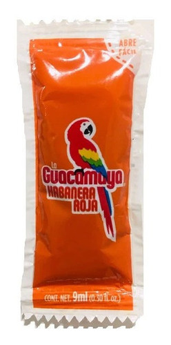 Salsa Habanera Roja, La Guacamaya Sobre. Caja Con 500 Sobres