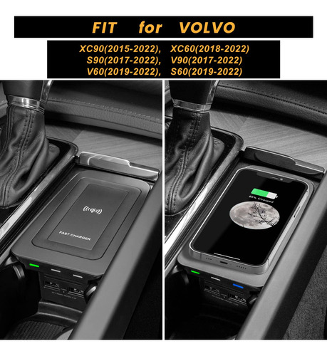 Cargador Telefono Inalambrico Para Volvo Consola Central