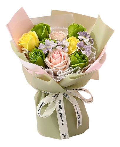 Ramo De Flores De Jabón, Regalo Del Día De La Madre, Verde