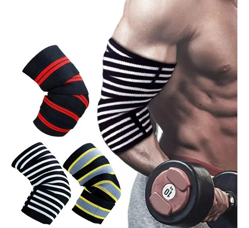 Par De Venda Elastica Codo Gym Crossfit Pesas Coderas