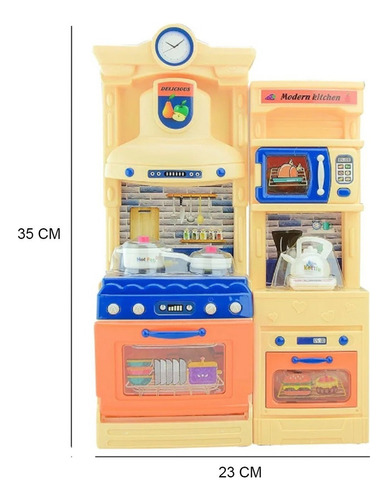 Mini Cocina De Juguete Con Sonido Y Accesorios Para Niños Color Multicolor